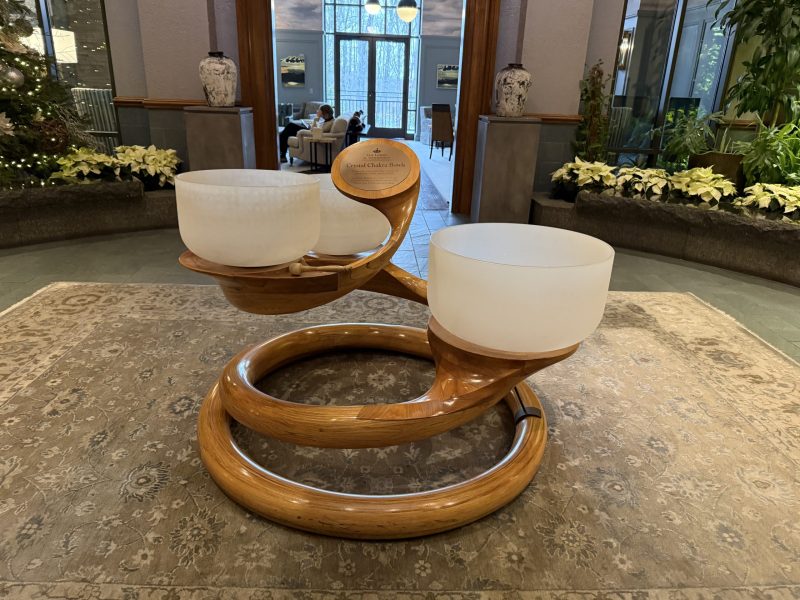 Crystal bowls at Lodge at Woodloch Spa