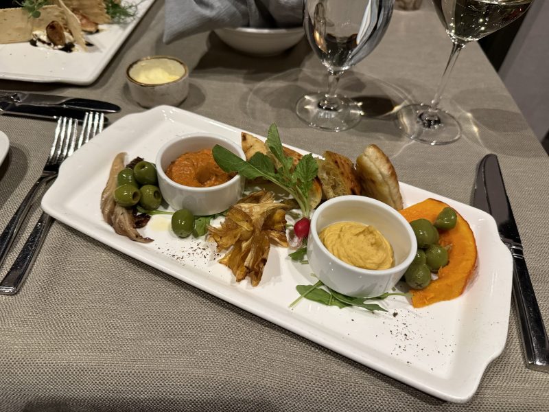 Hummus appetizer at TREE Restaurant at Lodge at Woodloch Spa