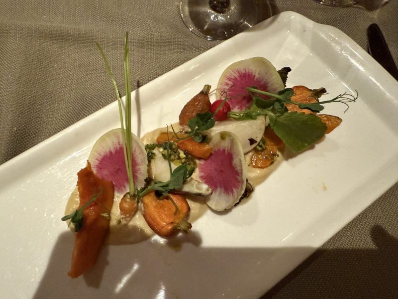 Cashew ricotta with seasonal vegetables